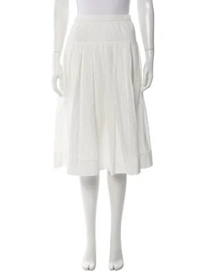 Pre-owned Alex Mill Lace Pattern Midi Length Skirt W/ Tags In White