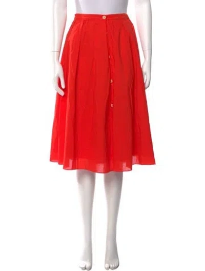 Pre-owned Alex Mill Lace Trim Embellishment Knee-length Skirt In Orange