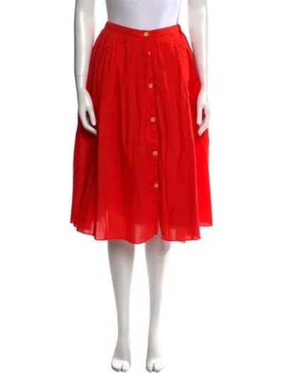 Pre-owned Alex Mill Lace Trim Embellishment Knee-length Skirt In Red