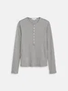 Alex Mill Laine Cotton Blend Rib Henley In Gray