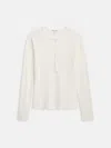 Alex Mill Laine Cotton Blend Rib Henley In White