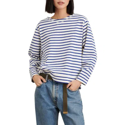 Alex Mill Lakeside Stripe Cotton Top In Blue
