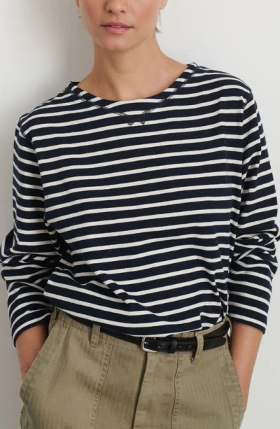 Alex Mill Lakeside Stripe Cotton Top In Blue