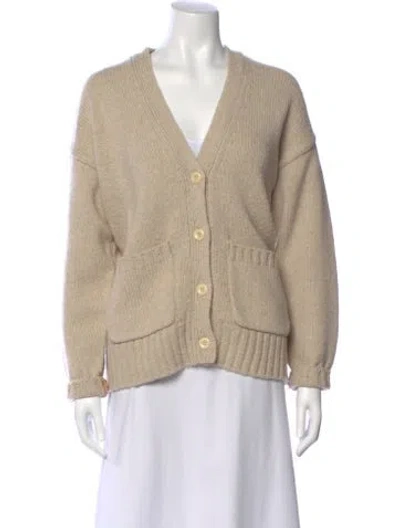 Pre-owned Alex Mill Lambswool V-neck Sweater In Neutral