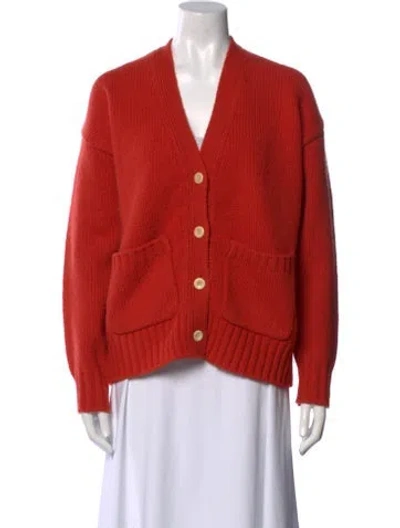 Pre-owned Alex Mill Lambswool V-neck Sweater In Orange