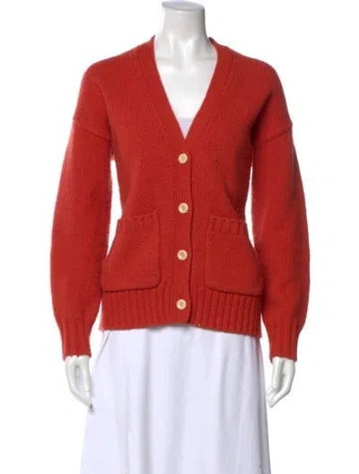 Pre-owned Alex Mill Lambswool V-neck Sweater In Orange