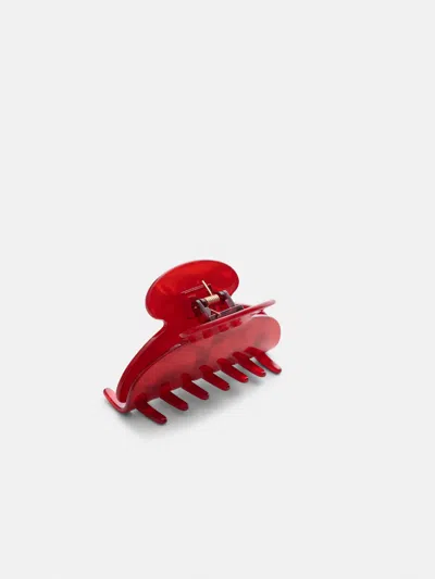 Alex Mill Large Round Claw In Red
