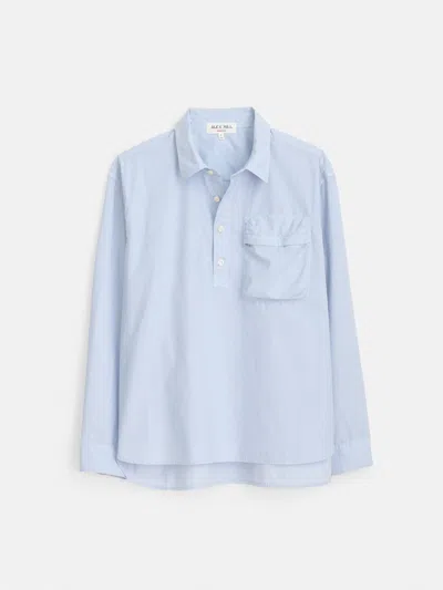Alex Mill Leo Popover In Paper Cotton In Calm Blue
