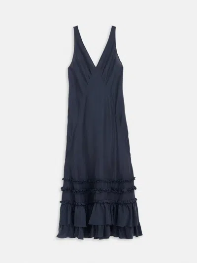 Alex Mill Lilly Dress In Washed Silk In Blue