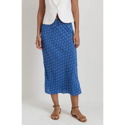 Alex Mill Lilly Polka Dot Midi Skirt In Blue