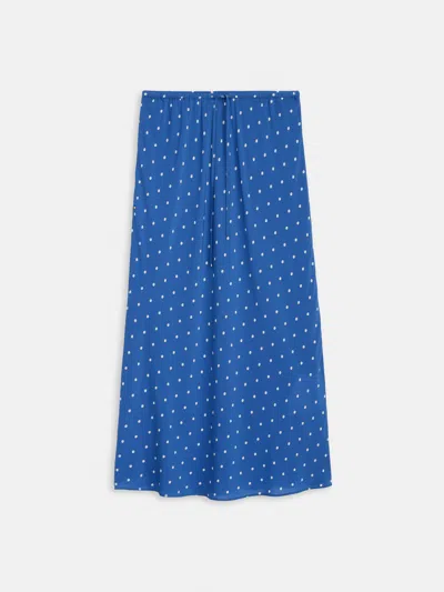Alex Mill Lilly Polka Dot Midi Skirt In Blue