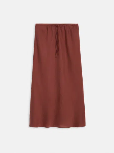 Alex Mill Lilly Slip Skirt In Washed Silk In Brown