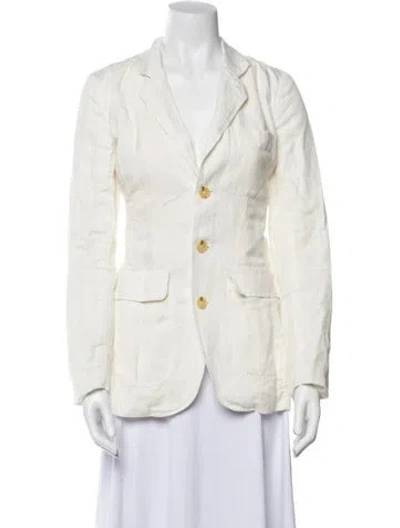 Pre-owned Alex Mill Linen Blazer In White