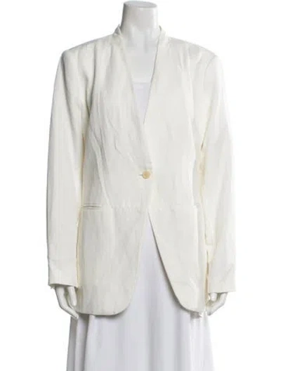 Pre-owned Alex Mill Linen Blazer In White