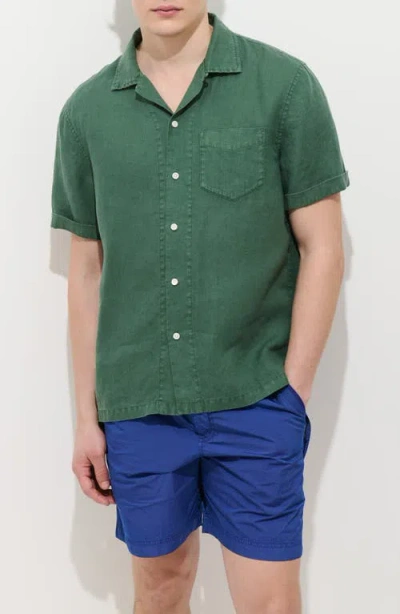 Alex Mill Linen Camp Shirt In Green