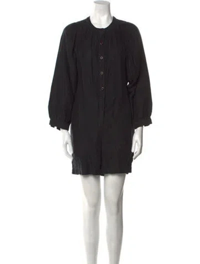 Pre-owned Alex Mill Linen Crew Neck Romper In Black