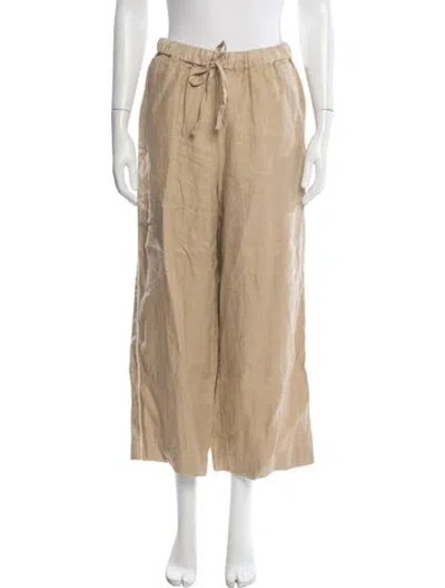 Pre-owned Alex Mill Linen Embroidered Accent Lounge Set In Brown