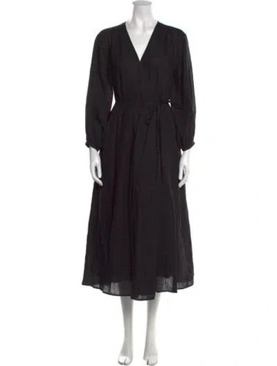 Pre-owned Alex Mill Linen Long Dress W/ Tags In Black