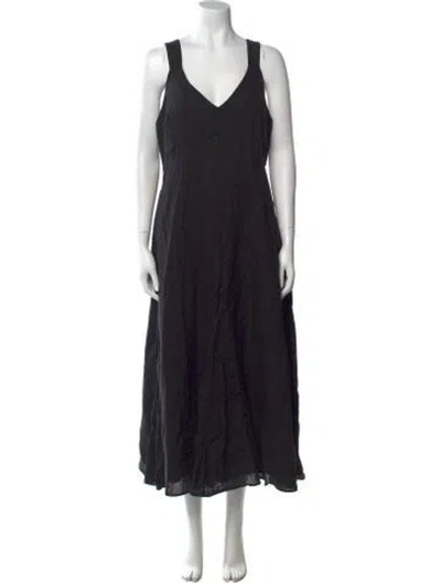 Pre-owned Alex Mill Linen Long Dress W/ Tags In Black