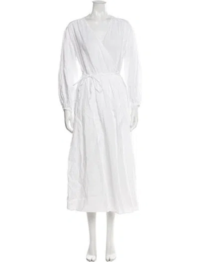 Pre-owned Alex Mill Linen Long Dress In White