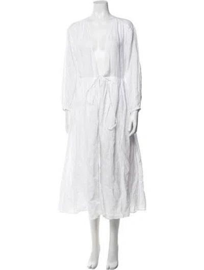 Pre-owned Alex Mill Linen Long Dress In White