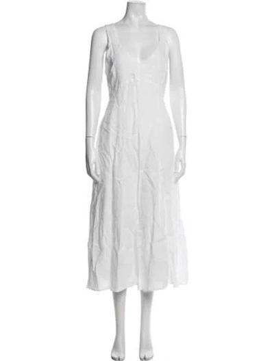 Pre-owned Alex Mill Linen Long Dress In White