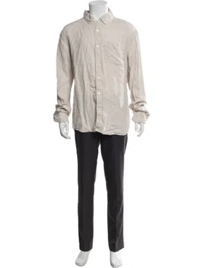 Pre-owned Alex Mill Linen Long Sleeve Dress Shirt In Neutrals