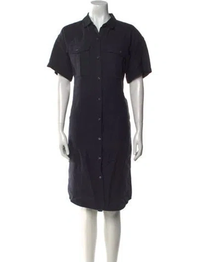 Pre-owned Alex Mill Linen Midi Length Dress In Blue