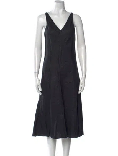 Pre-owned Alex Mill Linen Midi Length Dress In Grey