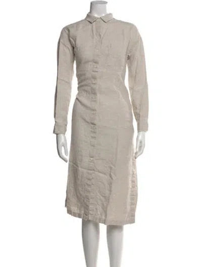 Pre-owned Alex Mill Linen Midi Length Dress In Neutral