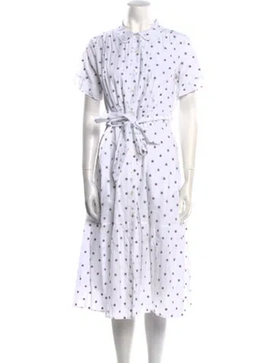 Pre-owned Alex Mill Linen Midi Length Dress In White
