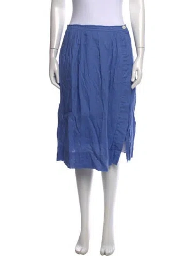 Pre-owned Alex Mill Linen Midi Length Skirt In Blue