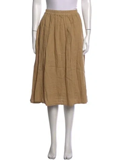 Pre-owned Alex Mill Linen Midi Length Skirt In Neutrals