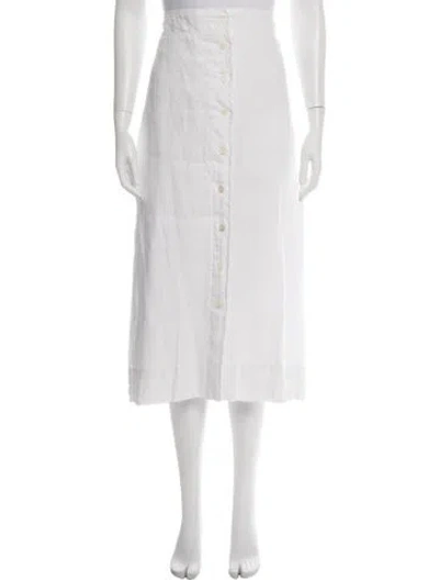 Pre-owned Alex Mill Linen Midi Length Skirt W/ Tags In White