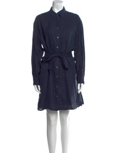 Pre-owned Alex Mill Linen Mini Dress In Blue