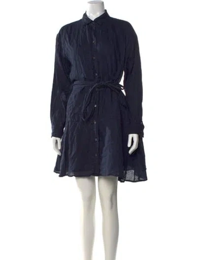 Pre-owned Alex Mill Linen Mini Dress In Blue
