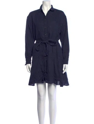 Pre-owned Alex Mill Linen Mini Dress In Blue