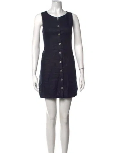 Pre-owned Alex Mill Linen Mini Dress In Blue