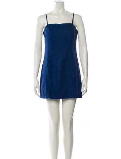 Pre-owned Alex Mill Linen Mini Dress W/ Tags In Blue
