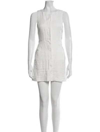 Pre-owned Alex Mill Linen Mini Dress In White