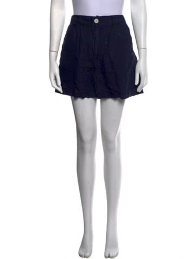 Pre-owned Alex Mill Linen Mini Shorts In Blue