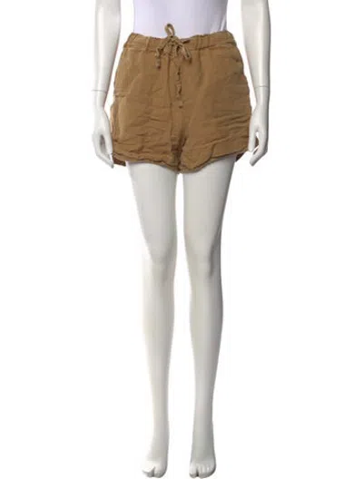 Pre-owned Alex Mill Linen Mini Shorts In Brown
