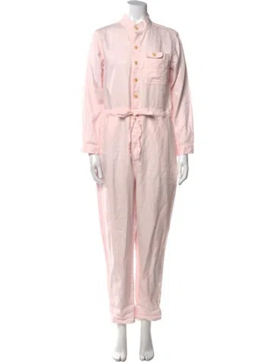 Pre-owned Alex Mill Linen Mock Neck Jumpsuit In Pink