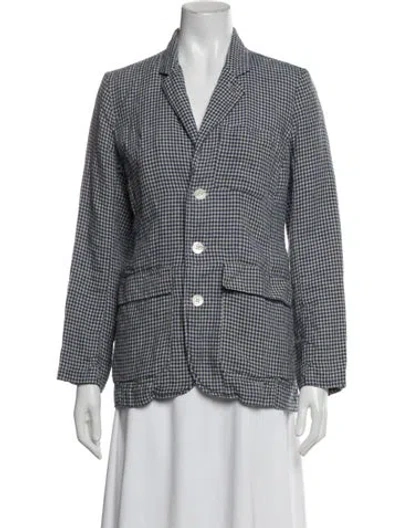 Pre-owned Alex Mill Linen Plaid Print Blazer In Blue