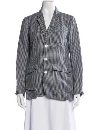 Pre-owned Alex Mill Linen Plaid Print Set In Blue