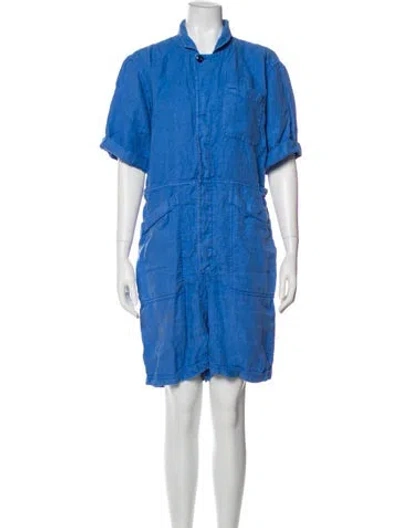 Pre-owned Alex Mill Linen Romper In Blue