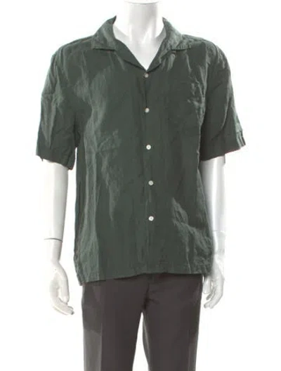 Pre-owned Alex Mill Linen Short Sleeve Shirt In Green