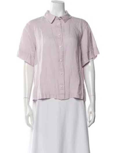 Pre-owned Alex Mill Linen Short Sleeve Top In Pink