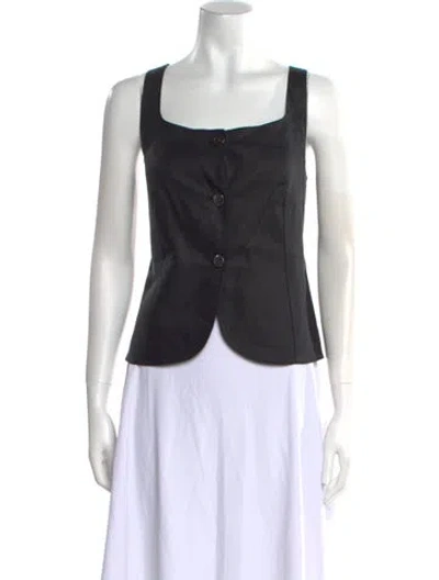 Pre-owned Alex Mill Linen Square Neckline Top In Blue