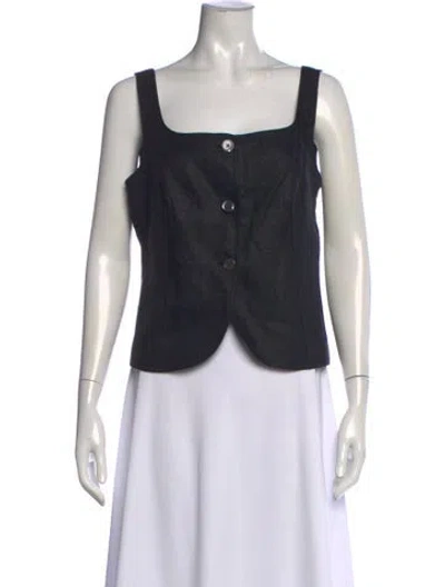 Pre-owned Alex Mill Linen Square Neckline Top W/ Tags In Blue